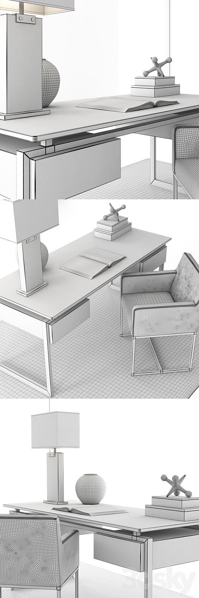 RH Latour Desk Set 3DSMax File - thumbnail 3