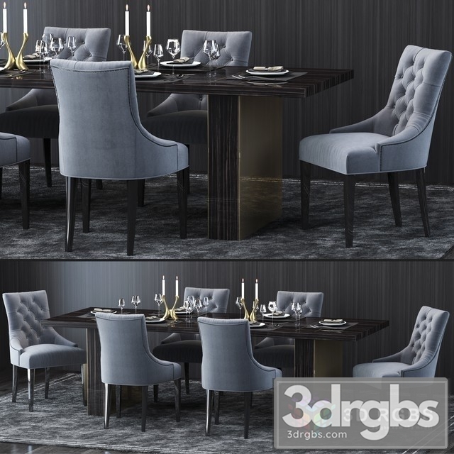 RH Luxury Table and Chair 3dsmax Download - thumbnail 1