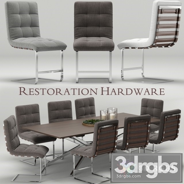 RH Modern Rossi Spyder Table and Chair 3dsmax Download - thumbnail 1