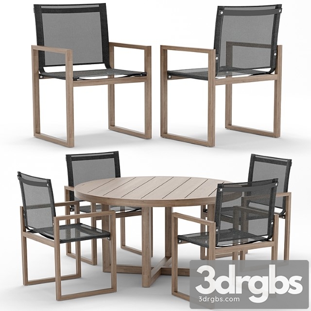 Rh outdoor aegean round table-chair 2 3dsmax Download - thumbnail 1