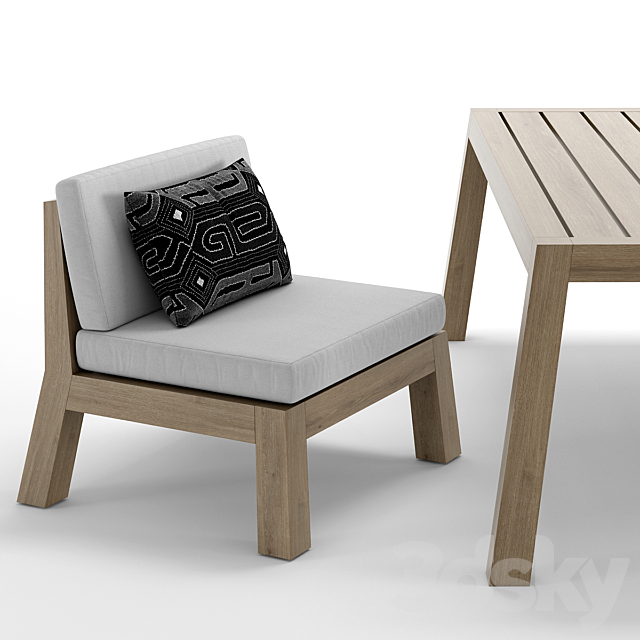 RH Outdoor Bonaire table-chair 3DS Max Model - thumbnail 2