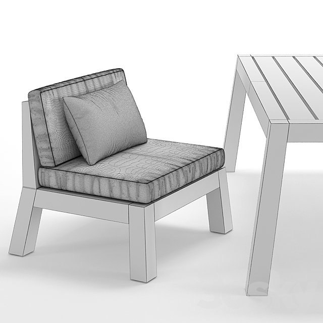 RH Outdoor Bonaire table-chair 3DS Max Model - thumbnail 3