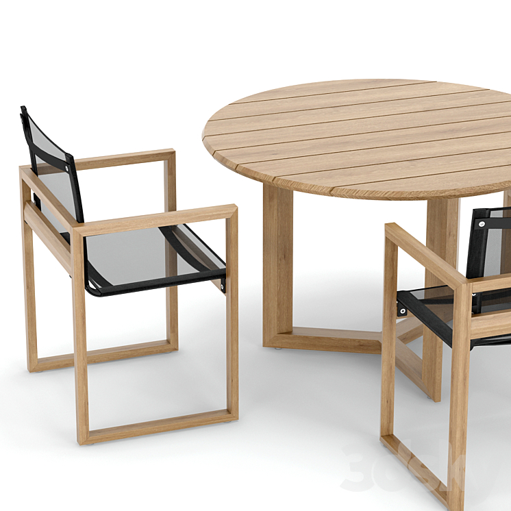 RH Outdoor Paloma round table-chair 3DS Max Model - thumbnail 2