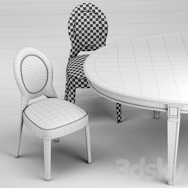 Ritz Medaillon Chair and Vendome Table 3DSMax File - thumbnail 3