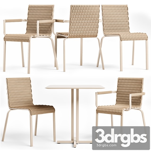 Roberti rattan key west chairs & table 2 3dsmax Download - thumbnail 1