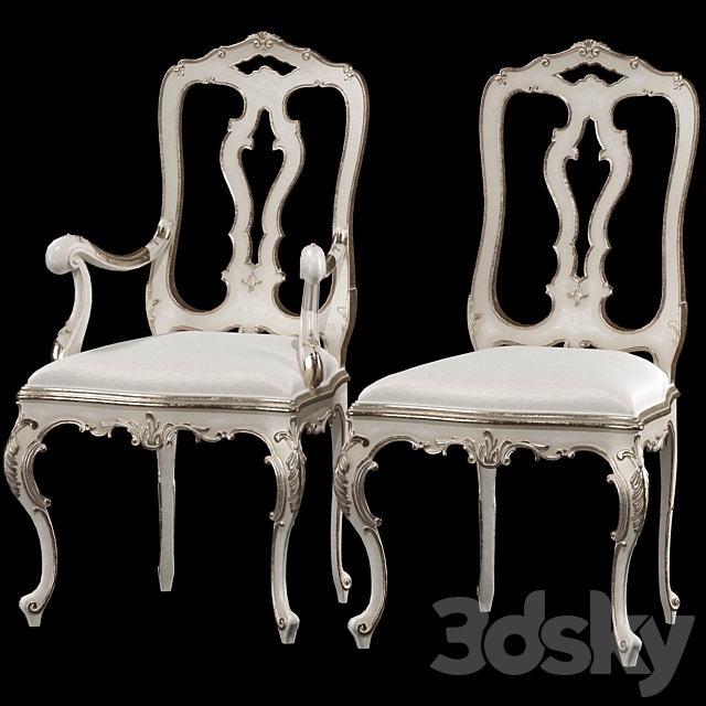 roberto giovannini dining table and chair ART 1341KPP and ART 193 3DSMax File - thumbnail 5