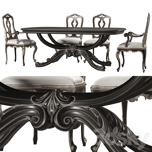 roberto giovannini dining table and chair art1231g and art 193 3DSMax File - thumbnail 1