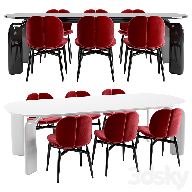 Roche Bobois – PULP table chair lacquer 3DS Max - thumbnail 2