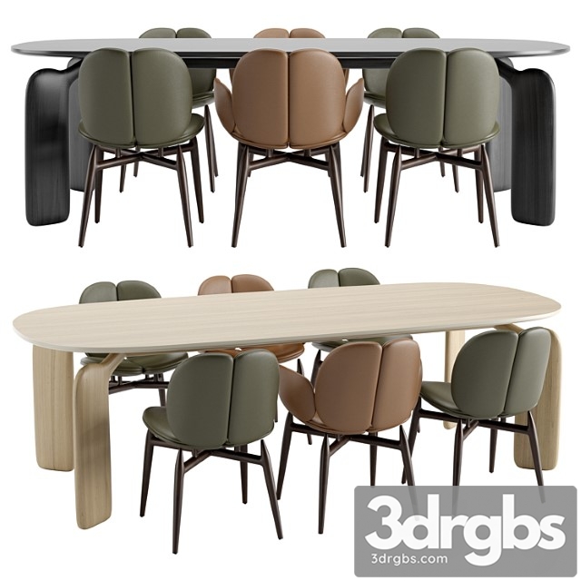 Roche Bobois Pulp Table Chairs Wooden 3dsmax Download - thumbnail 1