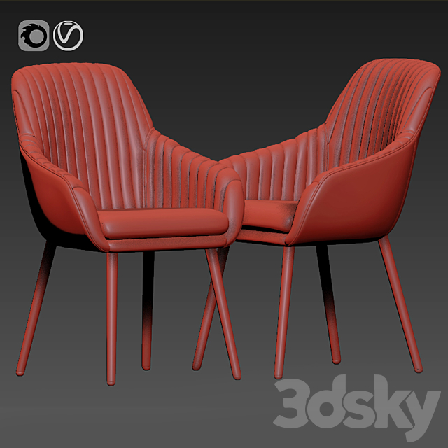 Rochelle dining chair 3DSMax File - thumbnail 2