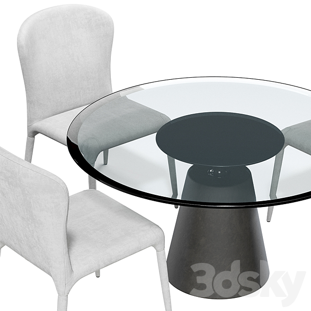 Rock Table Monti Chair 3DS Max Model - thumbnail 3