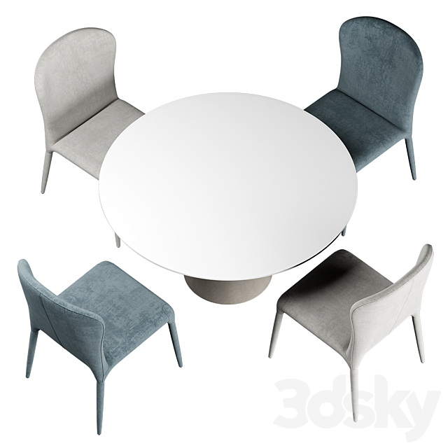 Rock Table Monti Chair 3DS Max Model - thumbnail 6