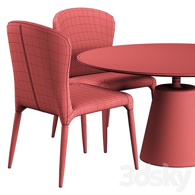 Rock Table Monti Chair 3DS Max Model - thumbnail 7