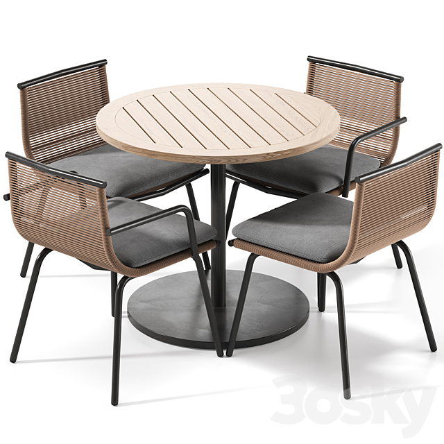 RODA Dining Outdoor Set 3ds Max - thumbnail 1