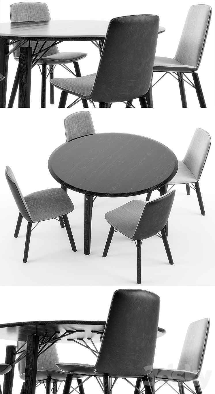 Rolf Benz 616 chair set 01 3DS Max - thumbnail 2