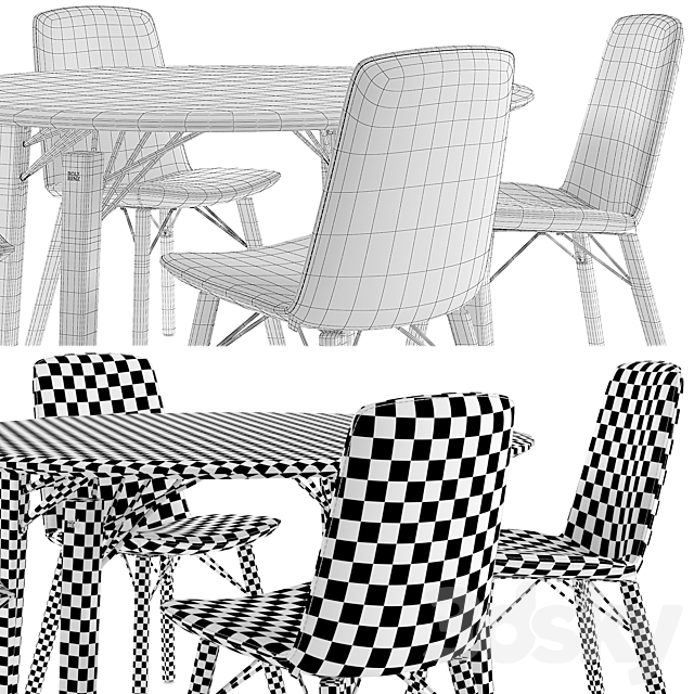 Rolf Benz 616 chair set 01 3DSMax File - thumbnail 3