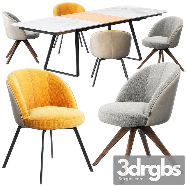 Rolf benz 629 chair set 2 3dsmax Download - thumbnail 1