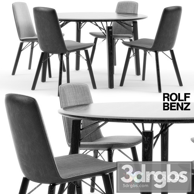 Rolf Benz Table and Chair 3dsmax Download - thumbnail 1