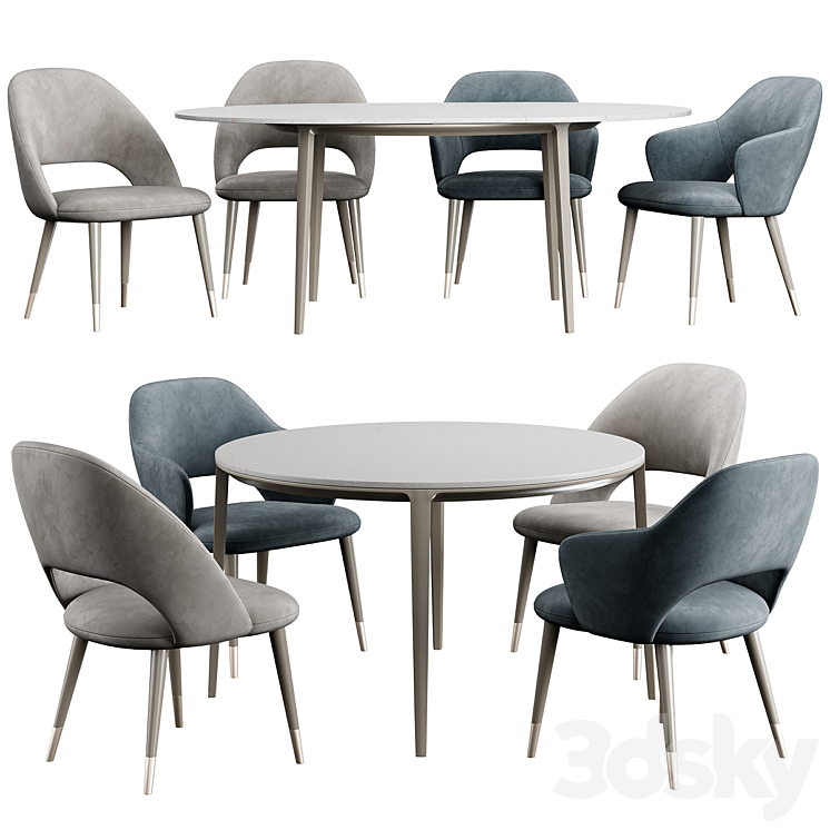 Roma Chair Table 3DS Max Model - thumbnail 3