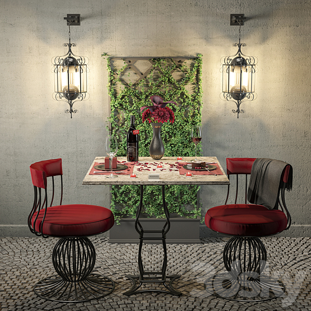 Romantic Dinner Table Outdoor 3DSMax File - thumbnail 1