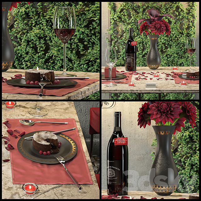 Romantic Dinner Table Outdoor 3DSMax File - thumbnail 2