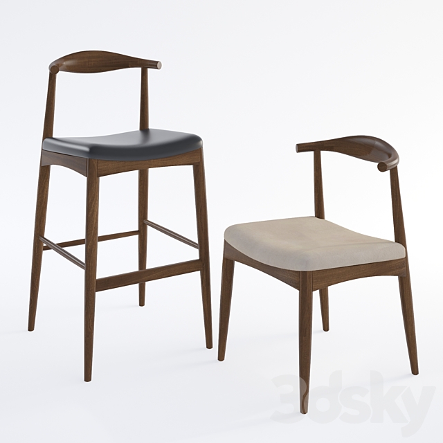 Round Table with Chairs (Custom Crafters & Industry West) 3ds Max - thumbnail 2