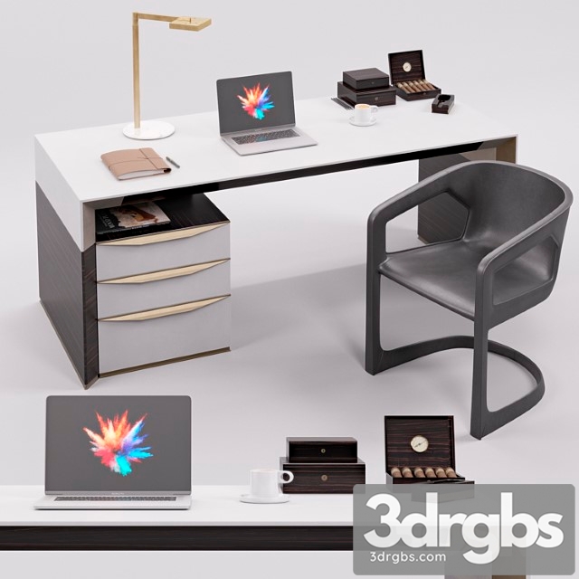 Rubelli notaro desk and minotti twombly 2 3dsmax Download - thumbnail 1