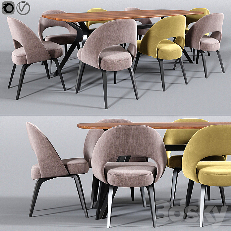 Saarinen Executive Dining Chair Set 3DS Max - thumbnail 1