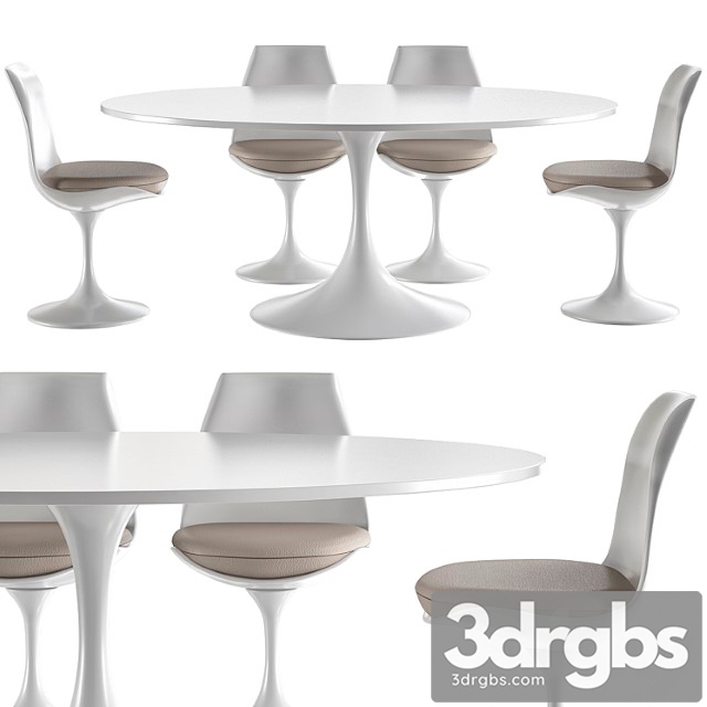 Saarinen Tulip High Tables Knoll 1 3dsmax Download - thumbnail 1