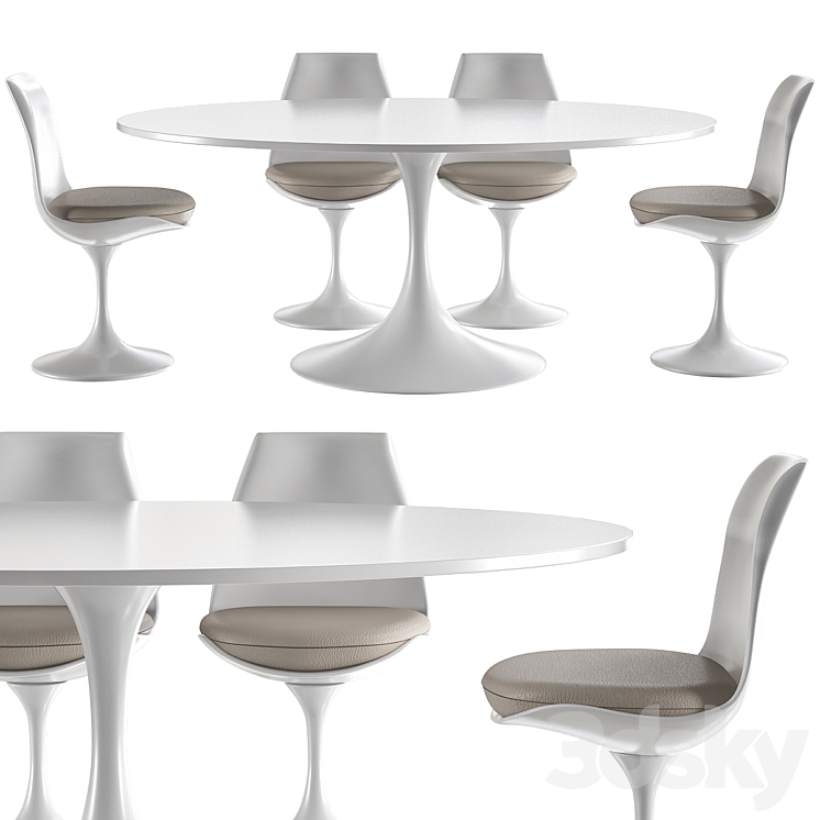 Saarinen Tulip High Tables Knoll 3DS Max - thumbnail 1