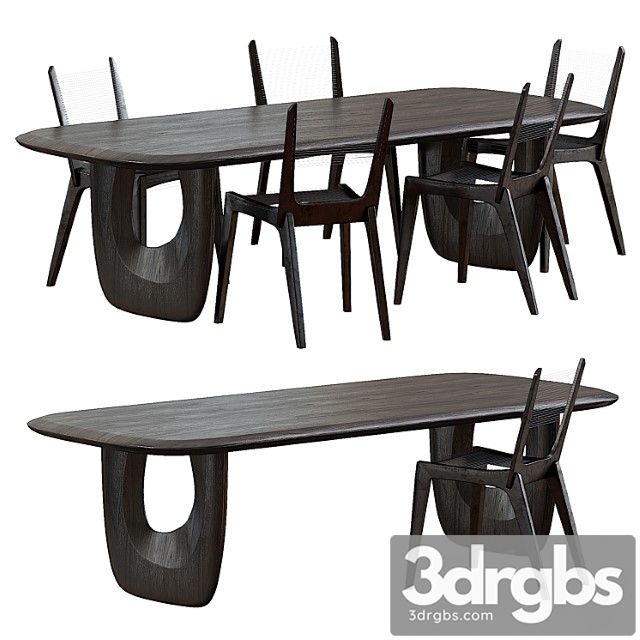 Savignyplatz table + cord chairs - thumbnail 1