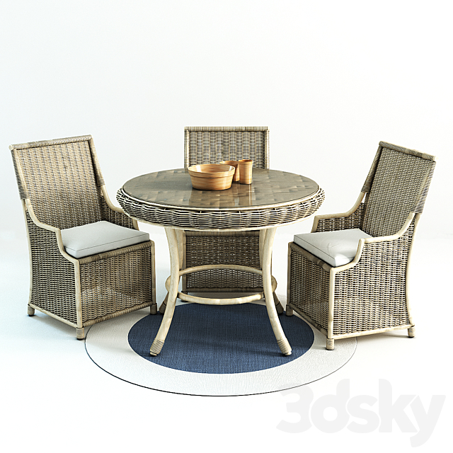 Saybrook All-Weather Wicker Wingback Armchair 3DSMax File - thumbnail 1