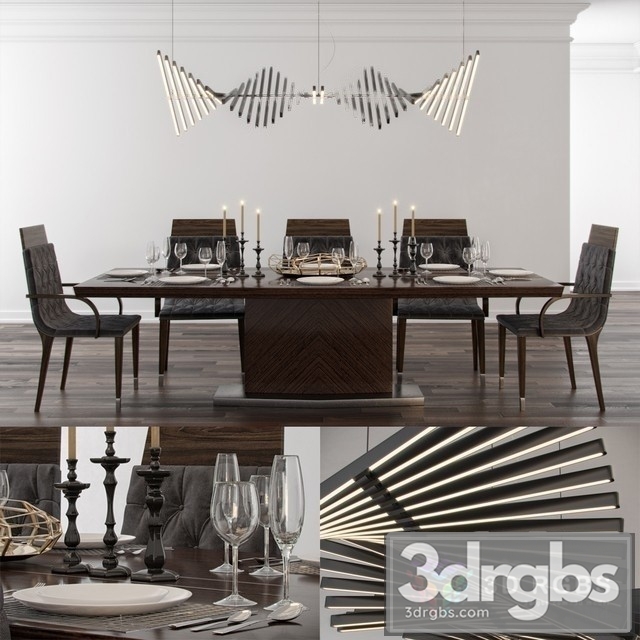 SC Luxury Dining Set 3dsmax Download - thumbnail 1