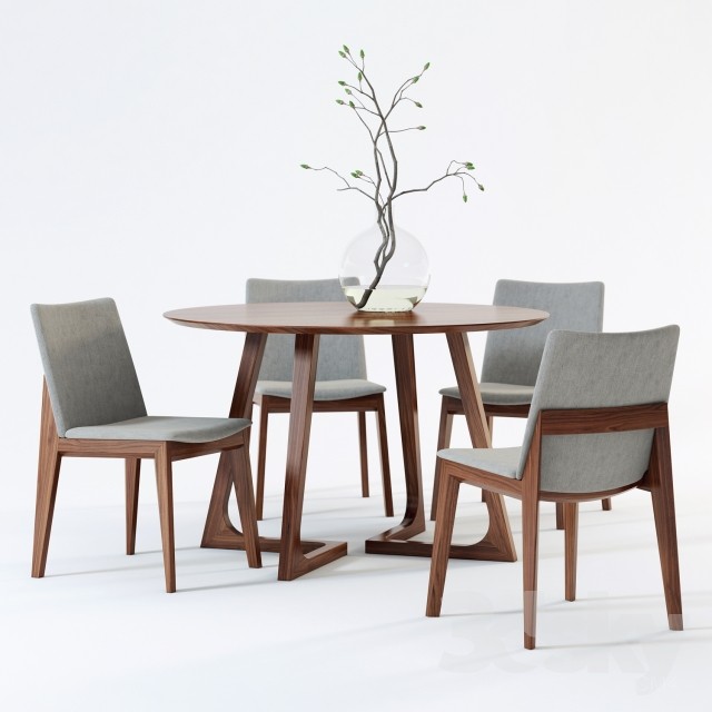 Scandinavian Designs Fuchsia Dining Chair & Cress Round Dining Table 3DS Max - thumbnail 3