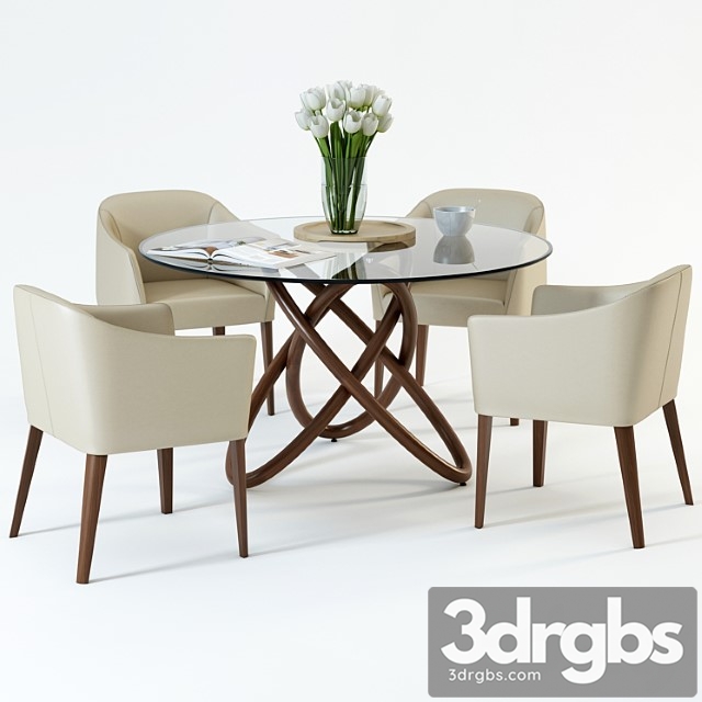 Scandinavian designs oleander dining table & lank chair 2 3dsmax Download - thumbnail 1