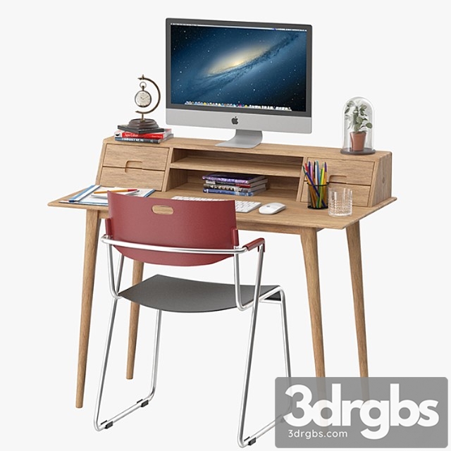 Scandinavian style desk 2 3dsmax Download - thumbnail 1