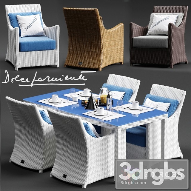 Scauri Table and Chair 3dsmax Download - thumbnail 1