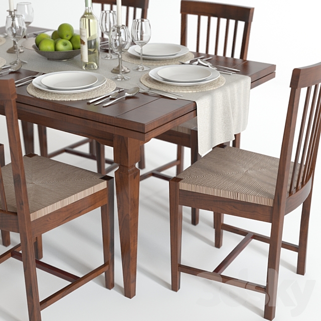 Scavolini Armony Chairs and Table 3DS Max Model - thumbnail 3