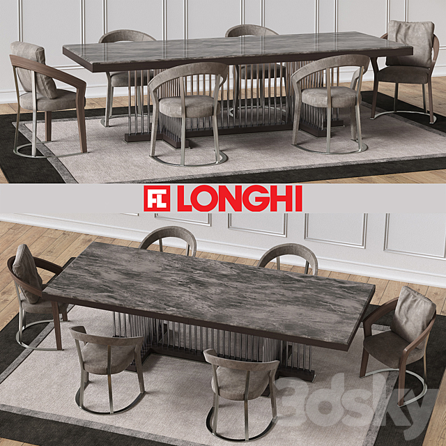 SCHUBERT Marble table & FRANCES Chairs 3DSMax File - thumbnail 1