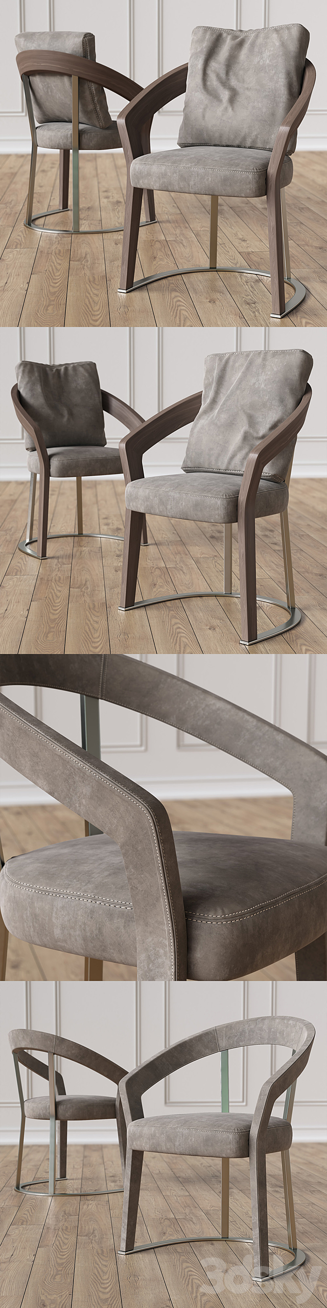 SCHUBERT Marble table & FRANCES Chairs 3DSMax File - thumbnail 2