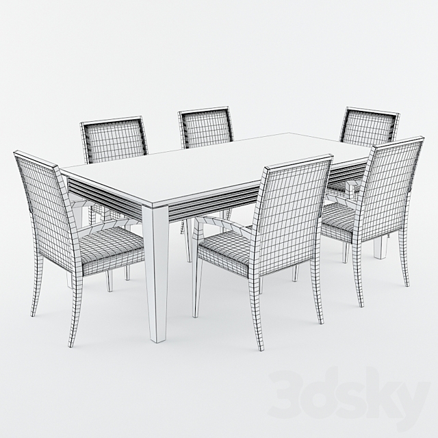 Selva dining table Luna 3DSMax File - thumbnail 2