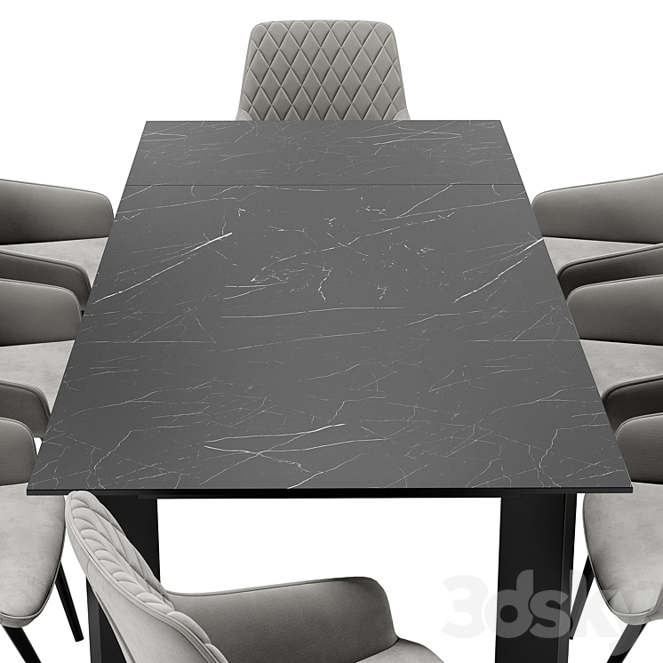 Seoul Dining Chair and Track Table 3DS Max - thumbnail 2