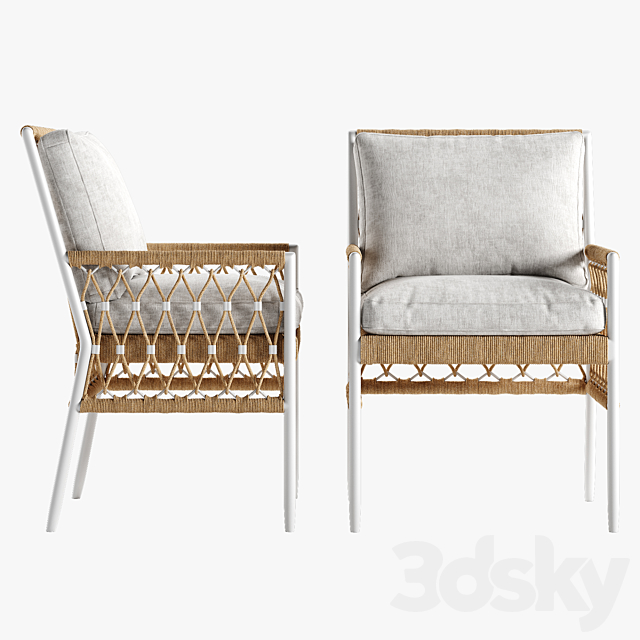 Serena and Lily Salt Greek chair Terrace table set 3DSMax File - thumbnail 5