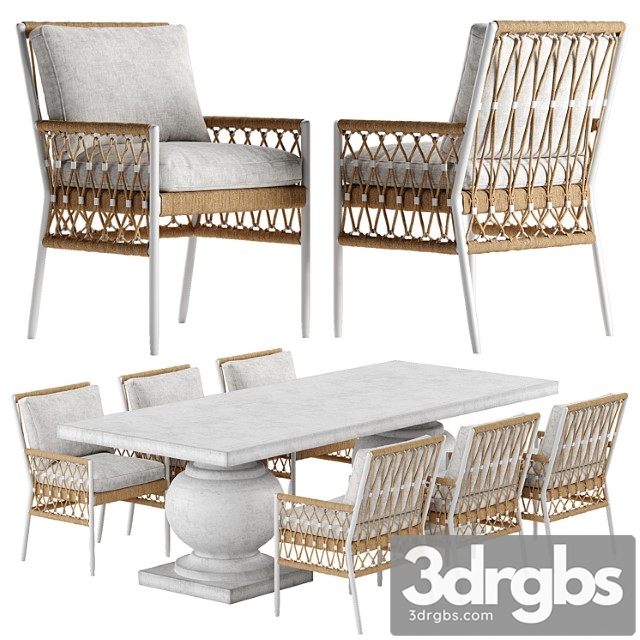 Serena and lily salt greek chair terrace table set - thumbnail 1