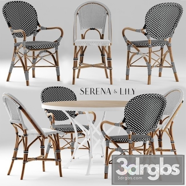 Serena Lily Table and Chair 3dsmax Download - thumbnail 1