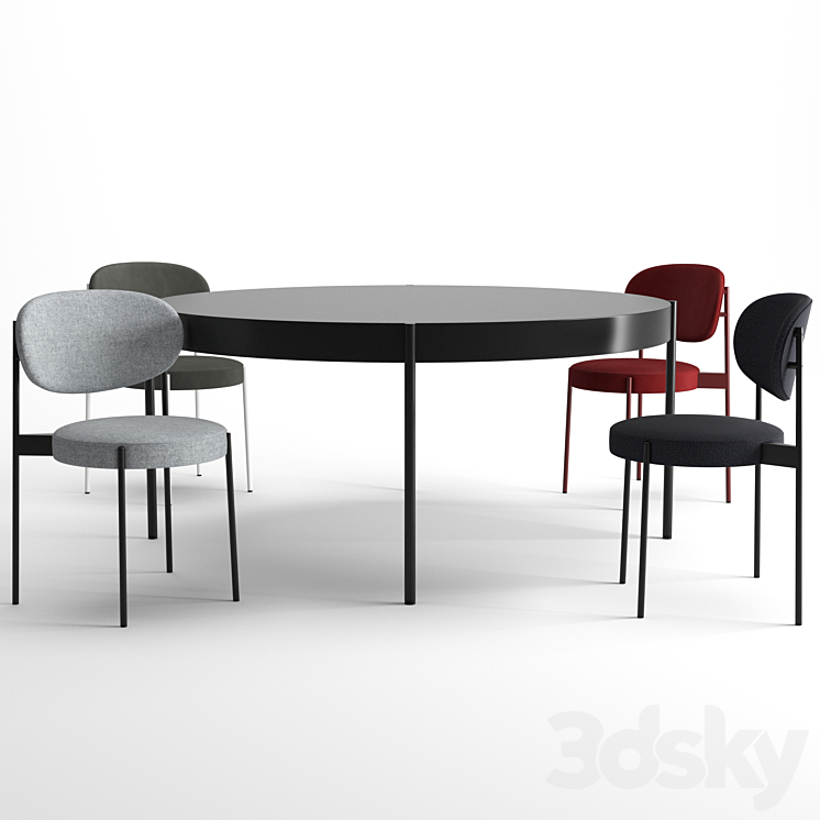 Series 430 Chair + Table By Verpan 3DS Max Model - thumbnail 1