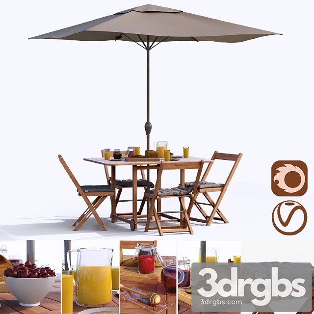 Set of garden furniture 2 3dsmax Download - thumbnail 1