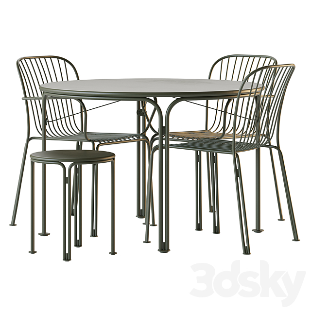 SET THORVALD DINING TABLE AND CHAIRS 3ds Max - thumbnail 1