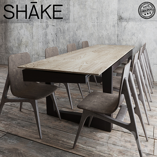 Shake Twist Table & hio chair 3DS Max Model - thumbnail 1