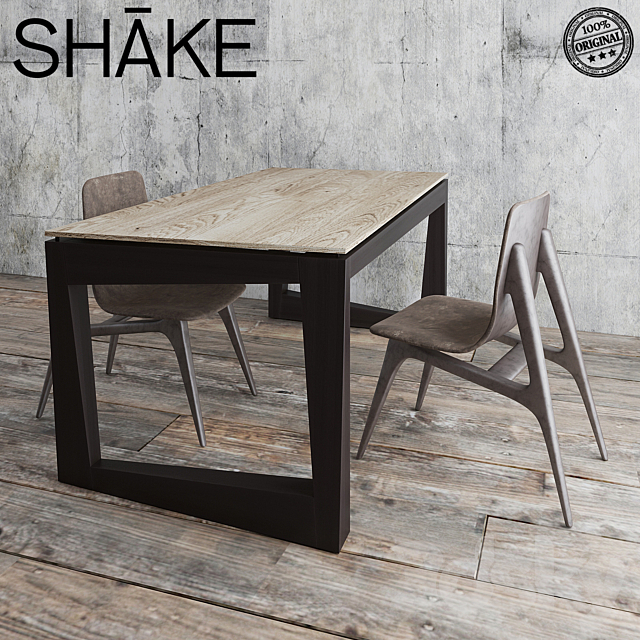 Shake Twist Table & hio chair 3DS Max Model - thumbnail 2